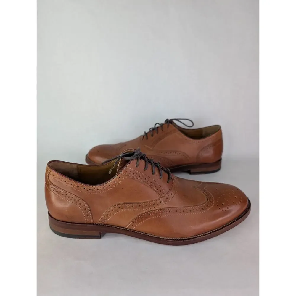 Johnston Murphy Custom Select Dress Shoes Mens 10D Wingtip Brogue Made in USA